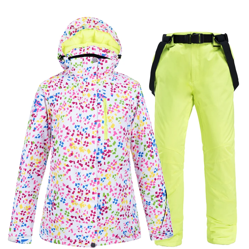 Лыжные куртки и брюки, женский лыжный костюм, комплекты для сноуборда, очень теплые ветрозащитные водонепроницаемые для снежной улицы, зимняя одежда - Цвет: Q8