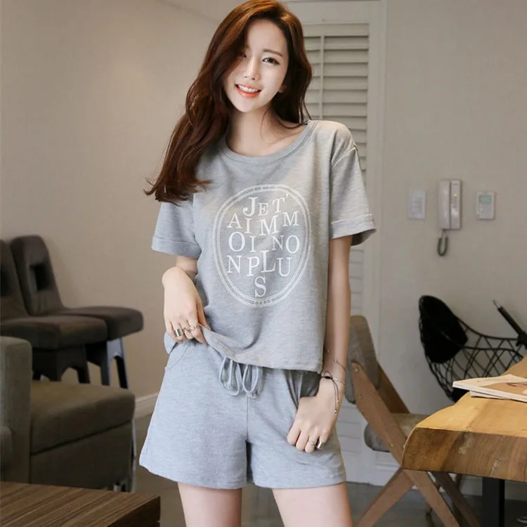 

Summer Short-sleeved Shorts Sports WOMEN'S Suit Summer Students Loose And Plus-sized Fat Mm Slimming Morning Run Running Casual