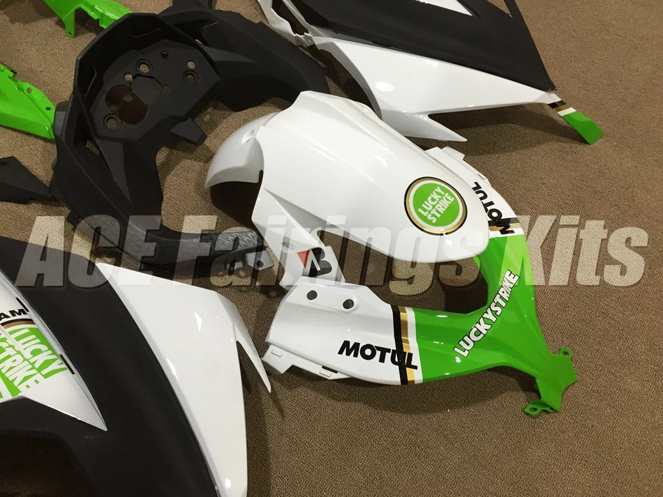 Топ ABS обтекатель комплект подходит для Kawasaki Ninja300 EX300 300R 2013 13 14 15 16 Обтекатели набор на заказ зеленый lucky