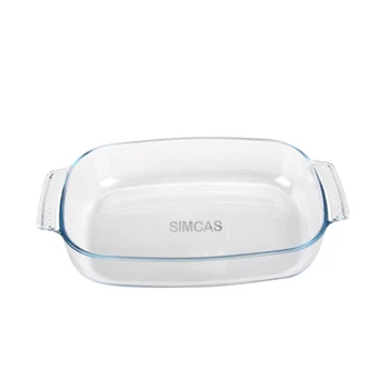 

SIMCAS Clear high borosilicate heat resistant pyrex glass plate heat proof prexy dish