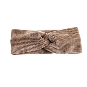 Khaki Free shipping knitting women hairbands girl's headbands lady's headwear hair accessories Wide yoga headwrap - Цвет: Khaki