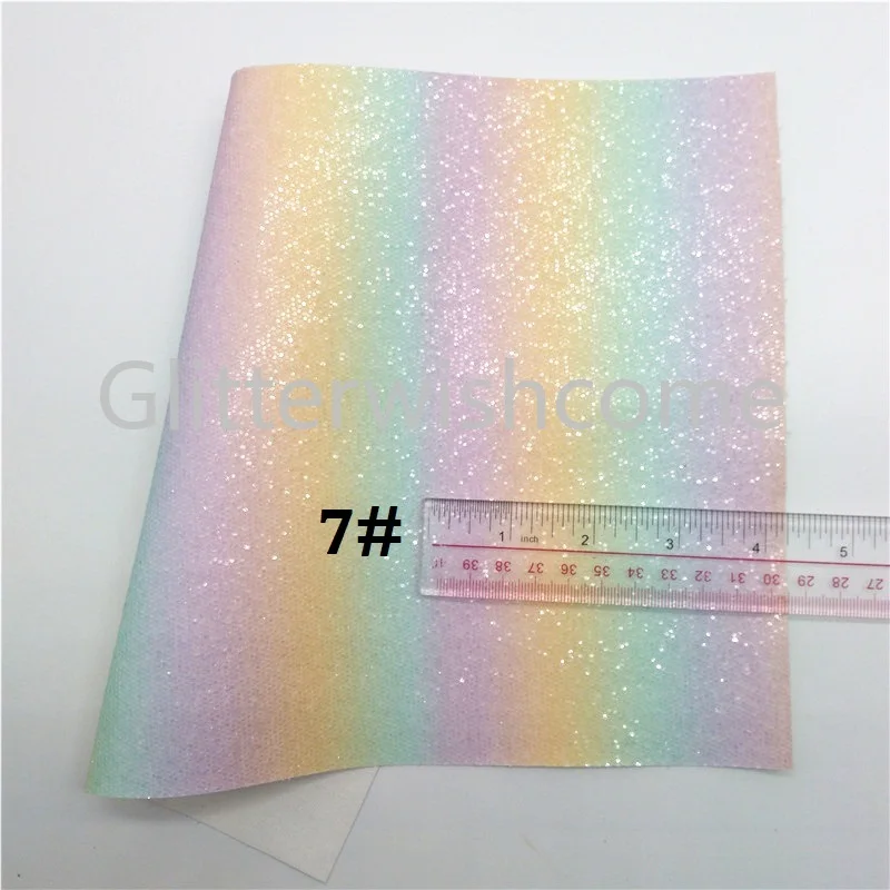 Glitterwishcome 21X29 см A4 Размер Радужный Блеск ткани кожаные листы, сетка блеск кожи Ткань Винил для бантов, GM451A