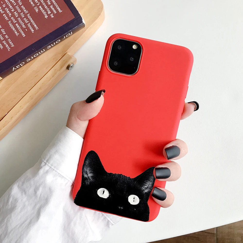 Забавный чехол для телефона с рисунком пальца для iPhone 11 Pro Max 6s 7 8 Plus Мягкий ТПУ чехол с мультяшным котом для iPhone X XR XS Max задняя крышка - Цвет: 02