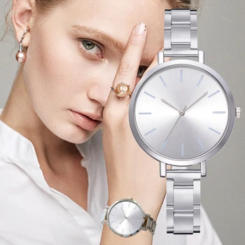 

Watch Women Stainless Steel Strap Fashion Luxury Ladies Quartz Wrist Watch Gift For Women zegarek damski reloj mujer 2019 Top