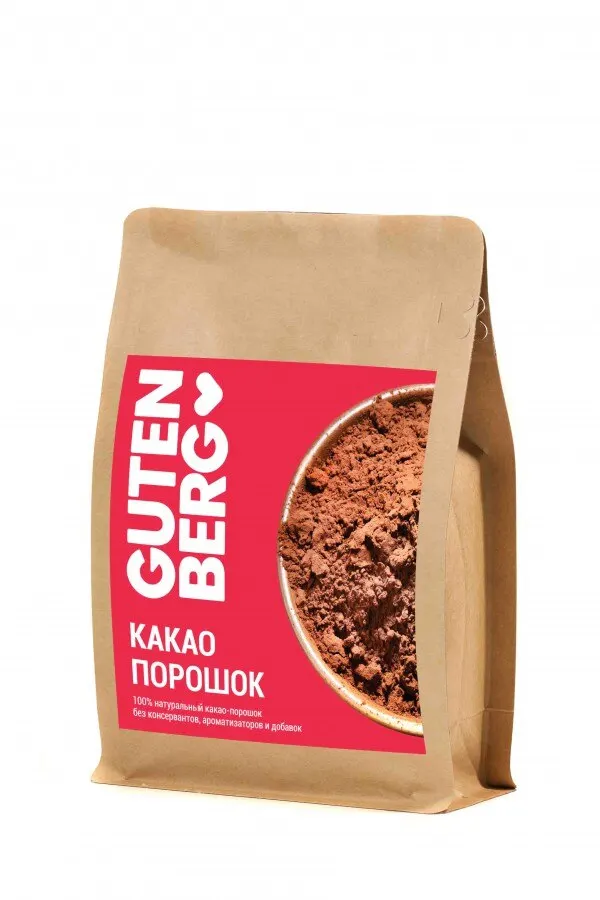 100% натуральный какао-порошок Gutenberg. Без консервантов ГМО ароматизаторов и