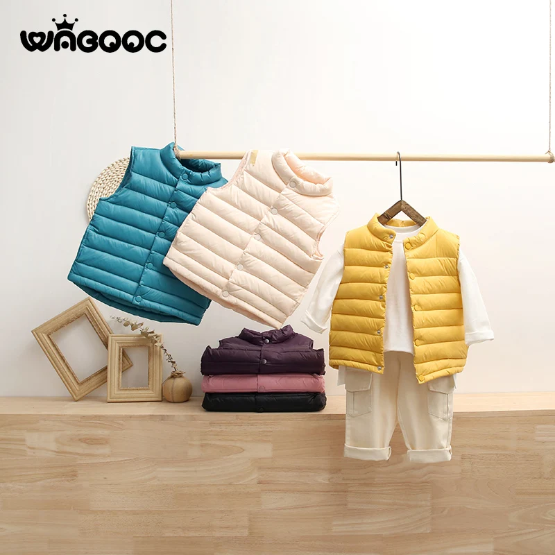 

WABOOC 2019 The New Adorable Lightweight Down Vest for Girls Boys kids Winter Vest 6 Candy Colors to Choose 2-7 years Outwear