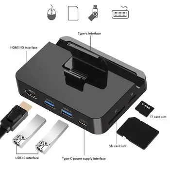 

HDMI USB C HUB dapter Docking Station Multi-function USB3.0 TF Memory Card Reader HDMI Converter Extension Dock
