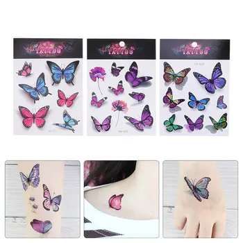 

12 pcs 3D color butterfly tattoo stickers ladies temporary tattoo stickers waterproof body art fake tattoos