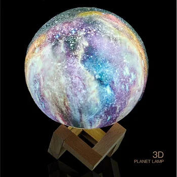

3D Print Star Moon Lamp Colorful Change Touch Home Decor Creative Gift Usb Led Night Light Galaxy Lamp