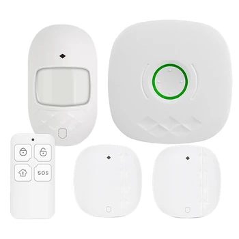 

WIFI Home Security Alarm System, Smart Home Intruder Alarm Kit Support Remote Control Real-Time Update TUYA APP EU Plug