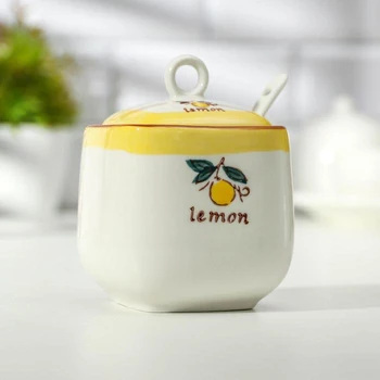 

Sugar bowl with a spoon "Lemons", 8×10 cm
