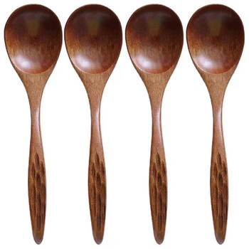 

Wooden Spoons,10 Pieces Spoons for Eating Mixing Stirring Cooking, Long Handle Spoon with Japanese Style Kitchen Utensil