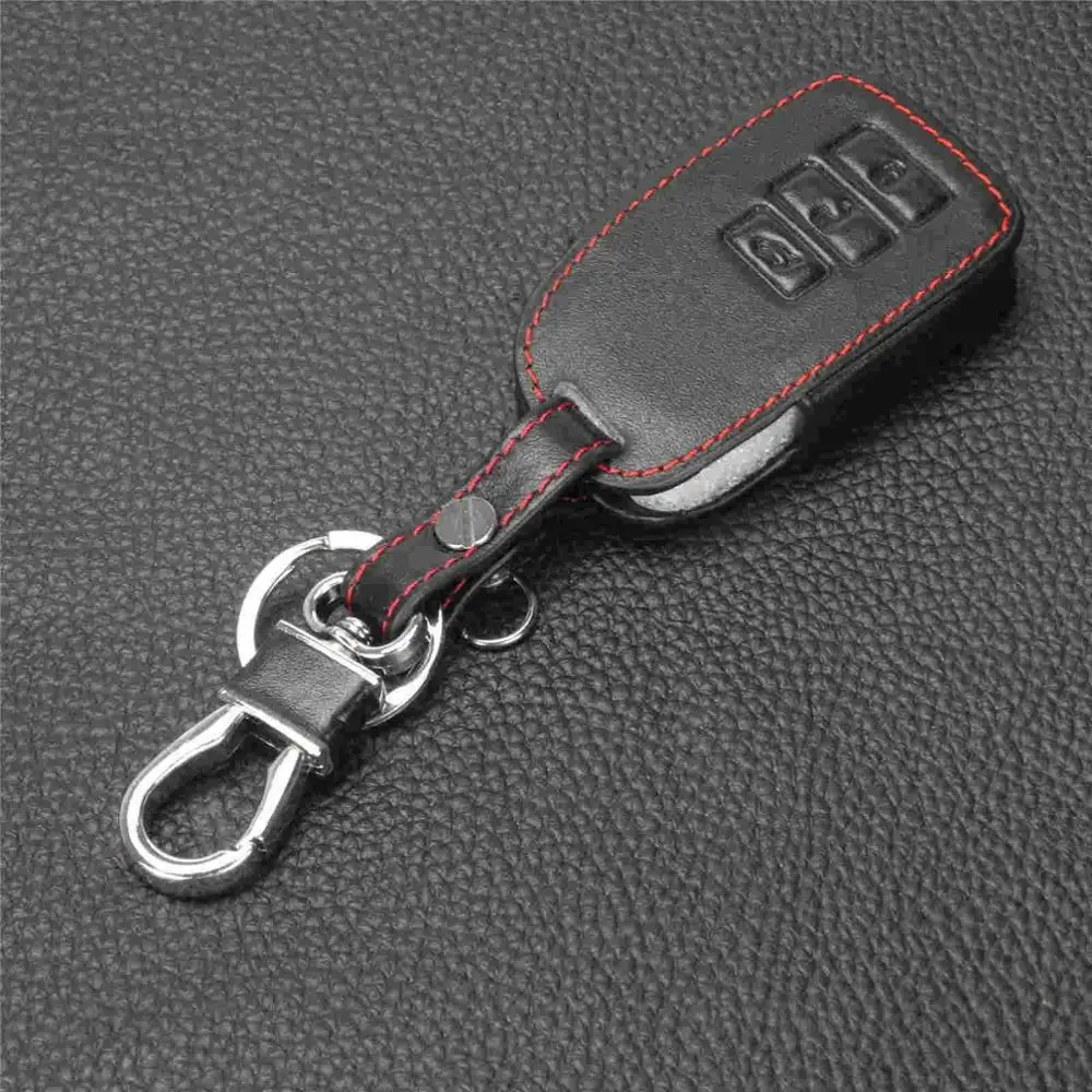 Jingyuqin для Toyota Vios Smart Key 3 кнопки дистанционного складной Кожаный Автомобильный моделирующий ключ крышка - Название цвета: black