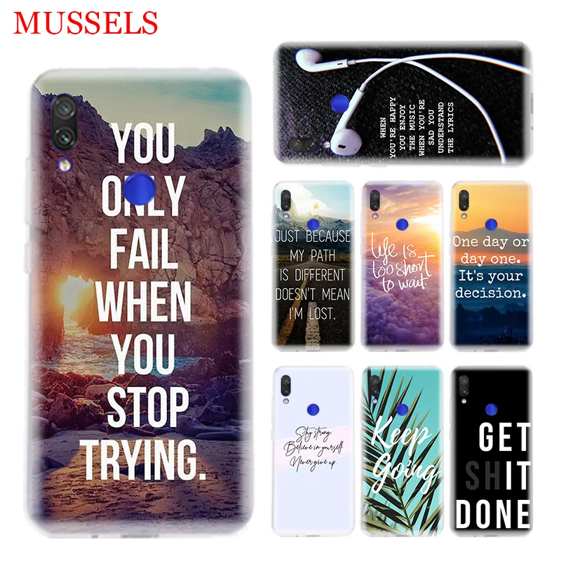 

Sentence Quotes Cover Phone Case for Xiaomi Redmi S2 Y3 Y2 Note 7 7S 6 5 Pro 4 4X Mi F1 9 8 A2 Lite Pattern Capa Coque