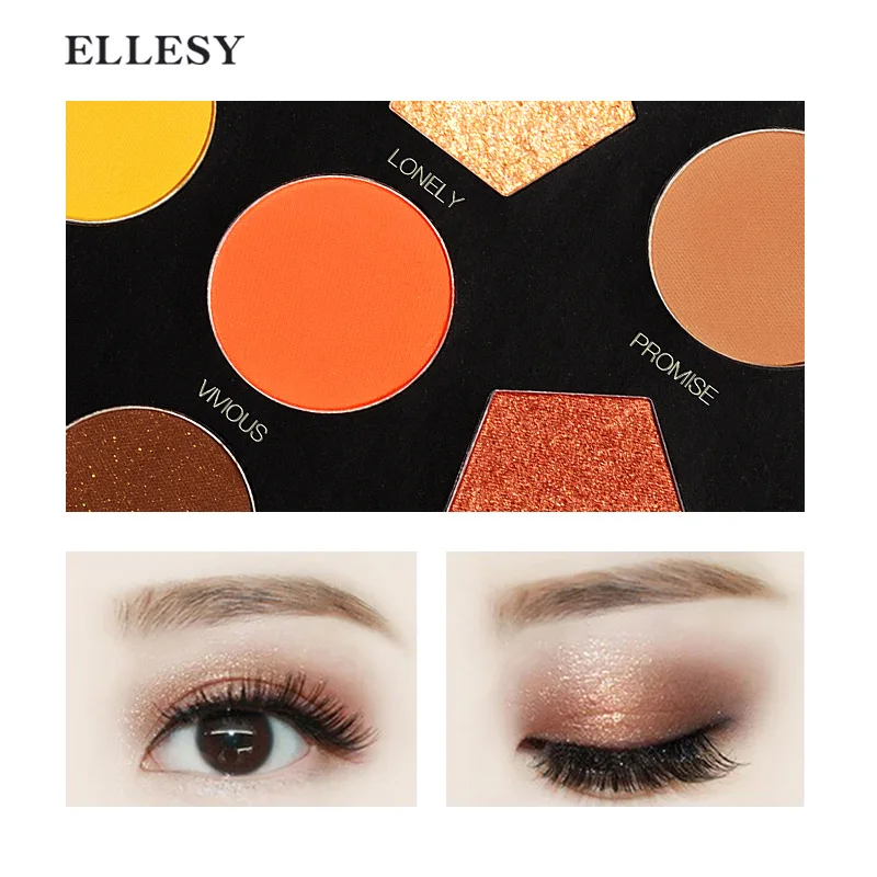 ELLESY Brand Matte and Shimmer Eyeshadow palette Pigmented Eye Shadow Powder 9 Color Matte Eye Makeup Long-lasting Cosmetics ELLESY Brand Matte and Shimmer Eyeshadow palette Pigmented Eye Shadow Powder 9 Color Matte Eye Makeup Long-lasting Cosmetics