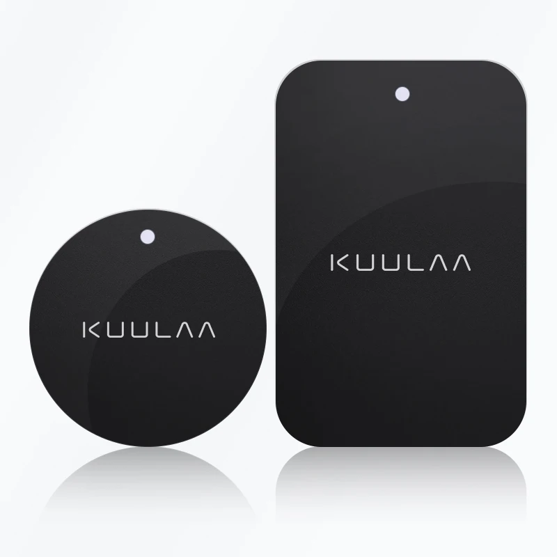 Black KUULAA Автомобильный держатель для телефона Магнитная пластина костюм 2 шт. металлическая пластина-диск Магнитная подставка для iPhone мобильного телефона приборной панели автомобиля - Цвет: Black