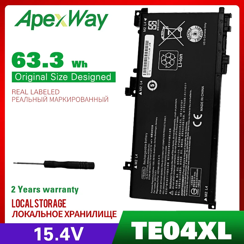 Аккумулятор TE04 TE04XL для ноутбука HP OMEN 15 ax210TX ax211TX ax212TX ax214TX ax215TX Pavilion ax235nd