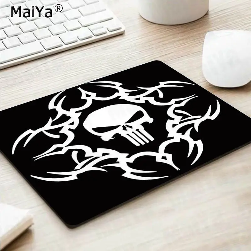 Игровой коврик для мыши Maiya The Punisher skull из натурального каучука, Настольный коврик, версия для контроля скорости, большой игровой коврик для мыши - Цвет: Not Lock Edge20x25cm