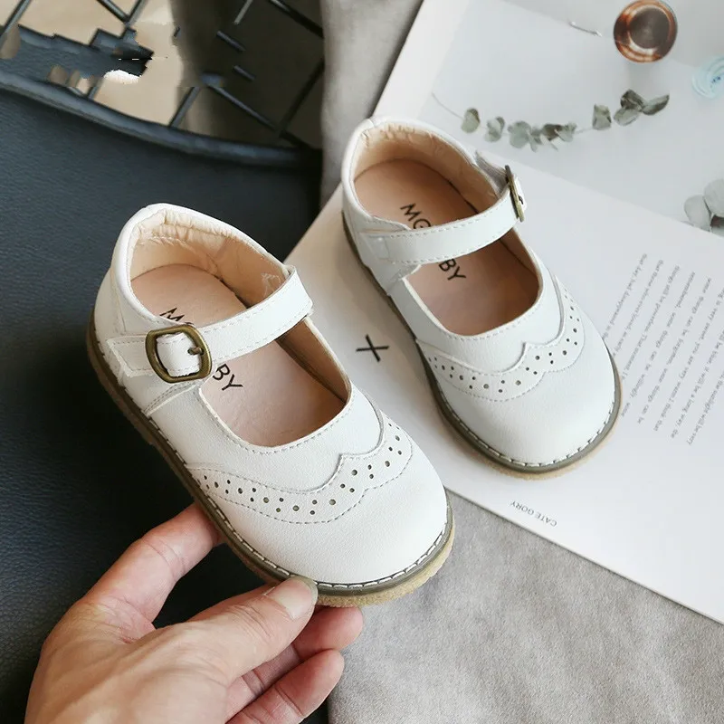 Leather shoes Girls flats Grils Leather Shoes Casual Girls Autumn Winter Kids Pu Flats size 21-30