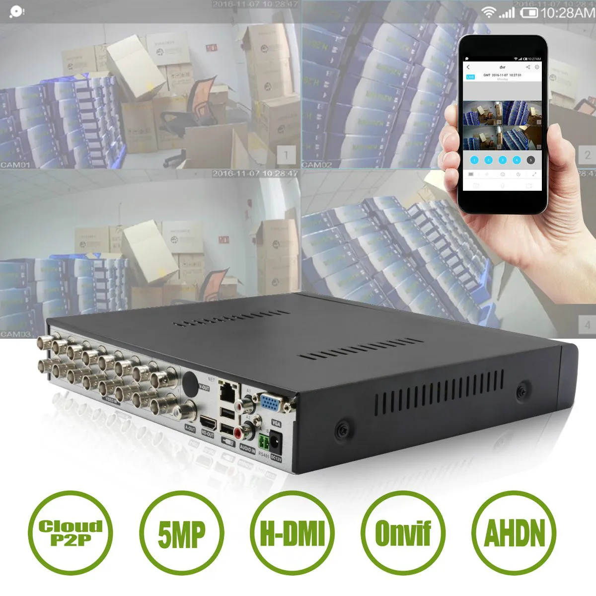 CCTV AHD DVR 5MP/4MP 4CH/8CH/16CH H.264 безопасности CVI TVI аналоговый IP Camera5 5MP 4.0MP Гибридный видео рекордер 4K видео выход