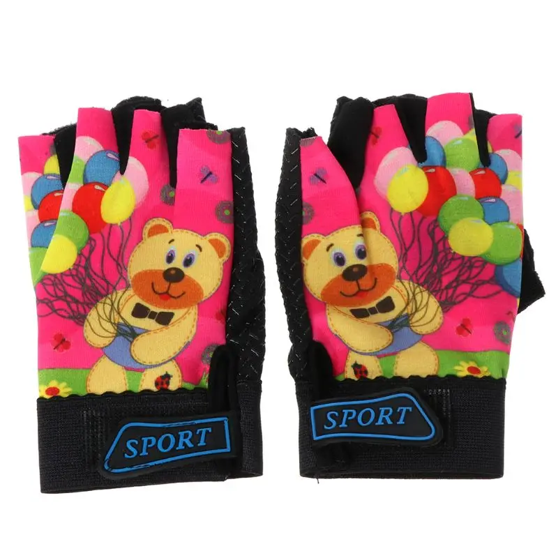 

Cycling Gloves Kids Child Outdoor Sports Non Slip Breathable Half Finger Cartoon