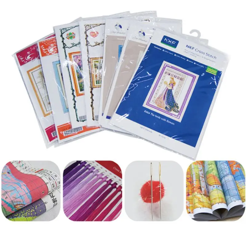 Vase Needlework Counted 14CT Printed Cross Stitch Embroidery Kit Set DIY Handmade Home Decoration Q6PE