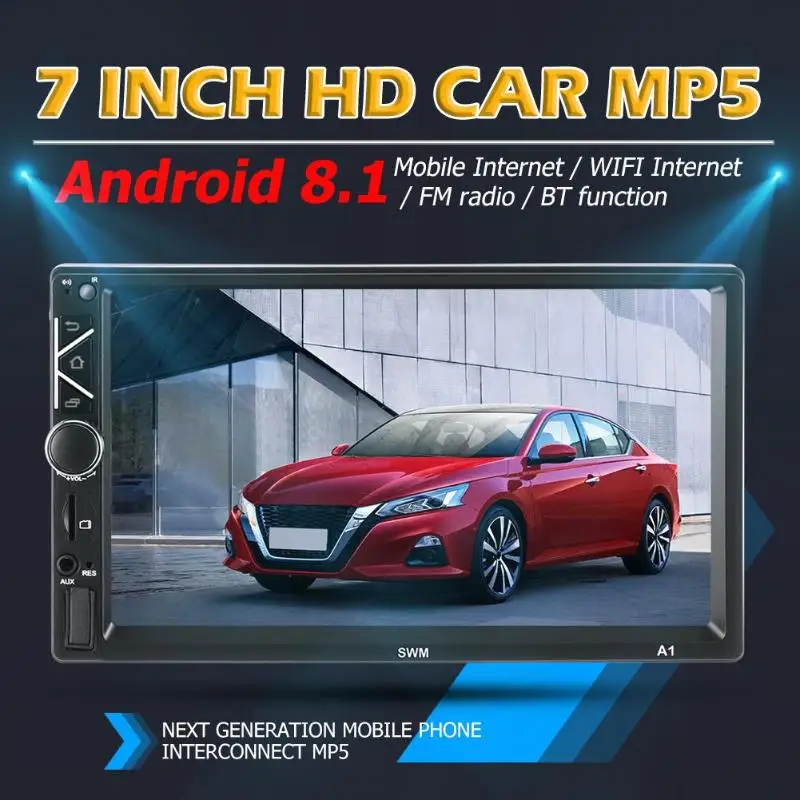 A3 2 DIN 7 дюймов сенсорный экран Android 8,1 Стерео gps BT FM MP5 плеер