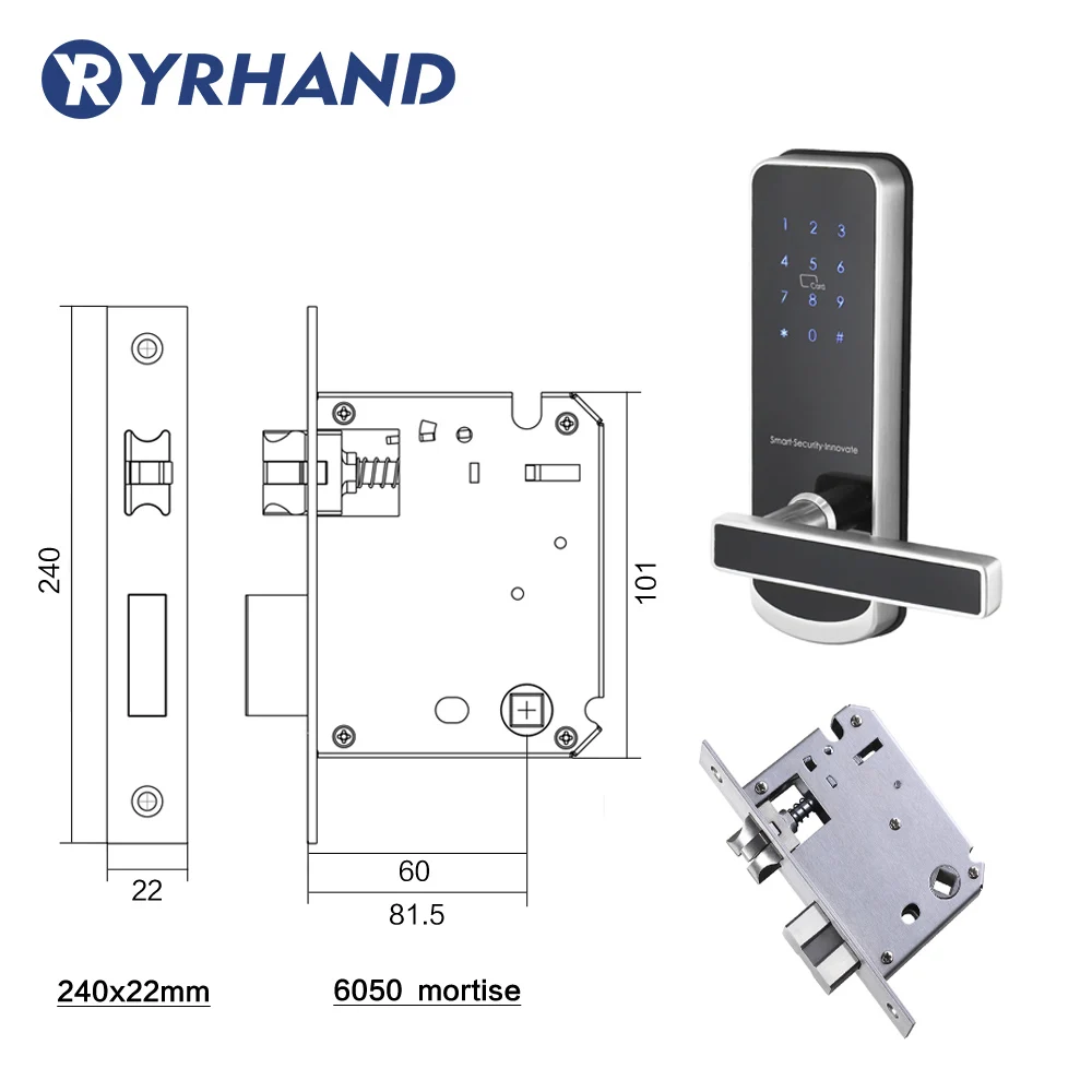 6050 TTlock Bluetooth WiFi умный электронный дверной замок с клавиатурой умный дверной замок для дома Airbnb дом квартира с приложением пульт дистанционного управления - Цвет: 6050