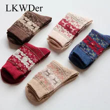 LKWDer/3 пары, женские носки, подарок на Рождество, модные зимние милые шерстяные носки, безумные носки для девочек, женские теплые носки с животными