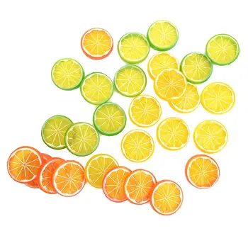 

NEW 10PCS Mini Artificial Simulation Lemon Slices 5cm Resin Fake Artificial Fruit Model Party Kitchen Wedding Decoration