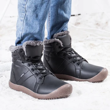 

Brand Classic Men Winter Snow Boots Super Warm Fur Male Ankle Boots Waterproof Non-slip Hiking Shoes Male Autumn Basic Shoe
