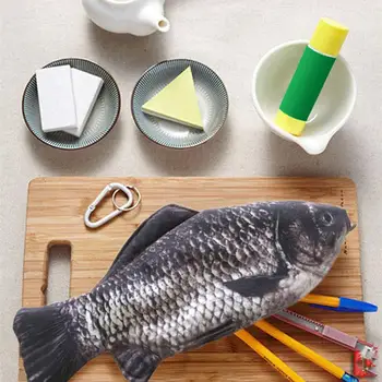 

Creative 3D Fish Shape Pencil Case Bag Stationery School Supplies Cosmetic Pouch