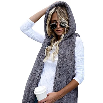 

Casual Velour Vest For Women 2019 Autumn Winter Clothing Sleeveless Hooded Coats Open Stitch Waistcoat Chalecos Para Mujer
