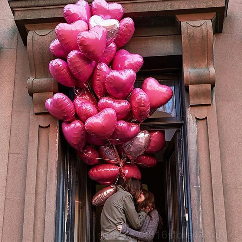 18 дюймовый алюминиевый воздушный шар со звездой и сердцем многоразовый