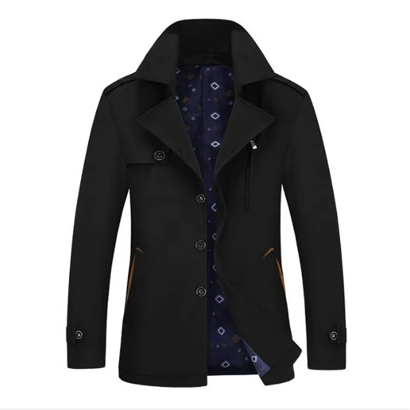 785 black 12 цветов, Мужская Весенняя осенняя куртка, Длинная ветровка, качественный Военный Приталенный Тренч, пальто, мужская хлопковая верхняя одежда - Цвет: 785 black