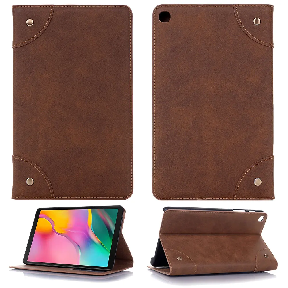 Light brown Ультратонкий противоударный чехол для планшета для samsung Galaxy Tab A 8," дюймов S-Pen SM-T290 SM-T295 чехол Ретро Кожаный чехол-подставка - Цвет: Light brown