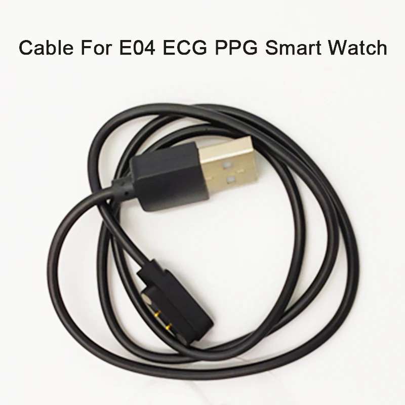 Usb зарядка Магнитный 2pin зарядное устройство кабель для E04 Смарт часы ЭКГ PPG браслет зарядное устройство кабель Замена ремень аксессуары E04 водонепроницаемые умные часы ЭКГ PPG измерение кровяного давления фитнес