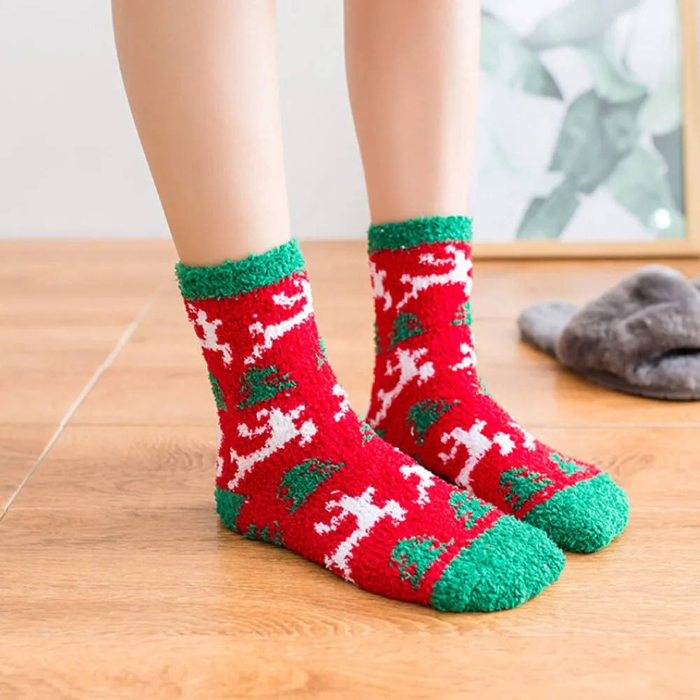 JAYCOSIN носки женские зимние рождественские носки с принтом животных приятные тапочки носки модные милые плотные длинные носки для девочек 923