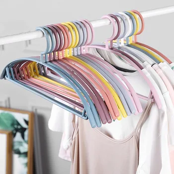 

10PCS Semicircle Clothes Rack Holder Household Adult Plastic Non-slip Hanger Wardrobe Clothes Support Living Room Drying Rack