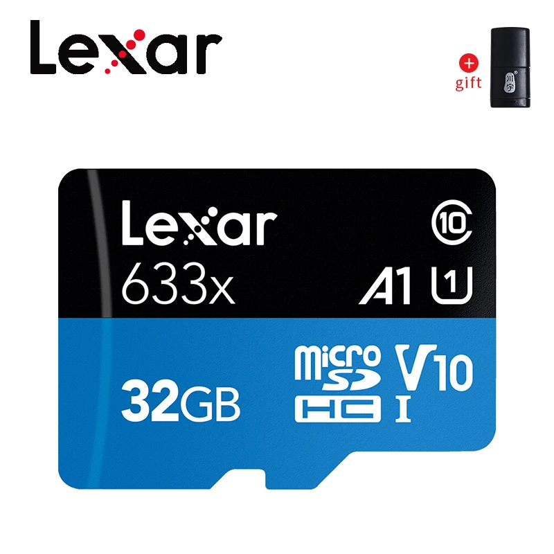 Оригинальная Micro SD карта Lexar, 128 ГБ, 64 ГБ, 32 ГБ, класс 10, высокоскоростная карта памяти 256 ГБ, 512 ГБ, tf-карта, R95Mb/s, флеш-карты sd-карта - Емкость: 32GB with Reader