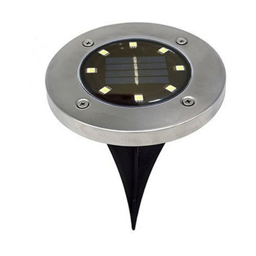 4Pcs LED Solar Buried Floor Light Waterproof Stainless Steel Underground Lights Outdoor Garden Road Path Stairs Ground Lawn Lamp 8