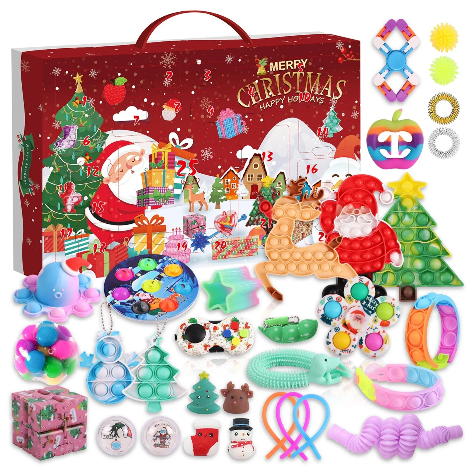 pea pod fidget toy Fidget Advent Calendar For Christmas With 24 Fidget Toys Pack Blind Box Antistress Relief Toy For Christmas Gift Anti Stress set pea pod fidget toy Squeeze Toys