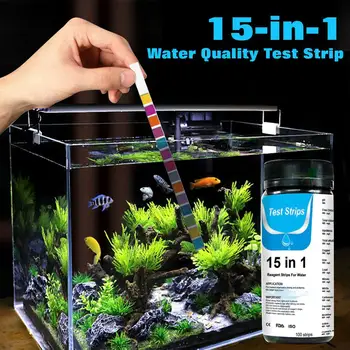 

15-in-1 Water Test Strip for Checking Water Quality Test Aquarium Fish Tank Pool Water Drinking Water Test Strip PH Bromine