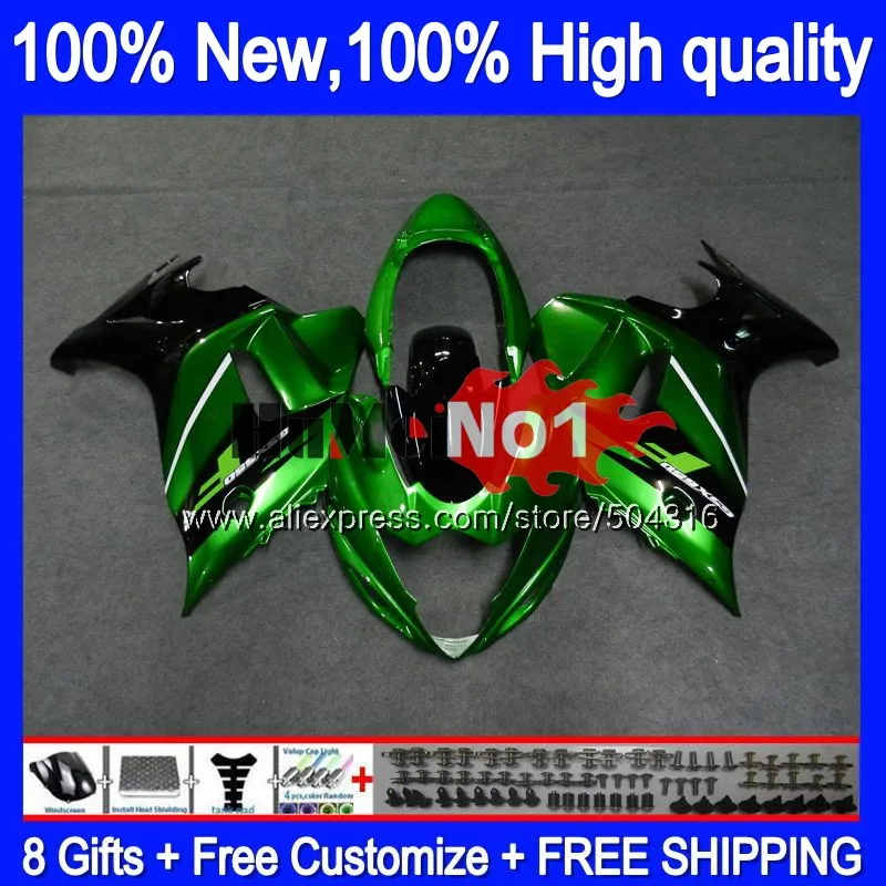 GSXF-650 для SUZUKI GSXF650 08 09 10 2011 2012 2013 24MC. 71 GSX650F GSXF 650 2008 2009 2010 11 12 14 зелено-черные обтекатели