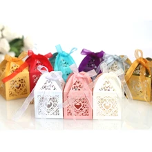 

Wedding Love Laser Hollow Paper Candy Box Biscuit Chocolate Packaging Cupcake Box Gift Boxes Packaging Birthday Party Decoration