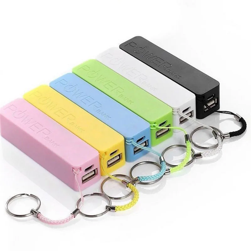 jump pack 1pc Portable 2600mAh USB External Power Bank Case Pack Box 18650 Battery Charger Powerbank With Key Chain （No Battery） 6 colors car jumper