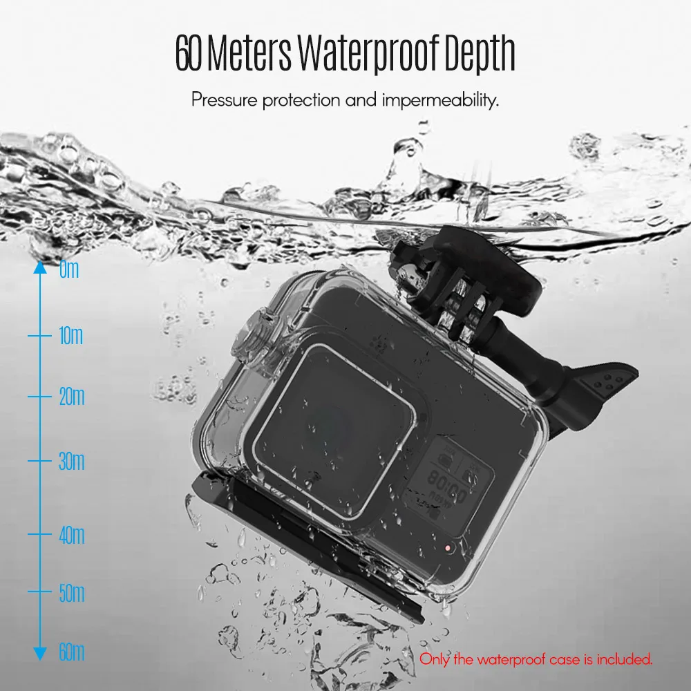 Водонепроницаемый чехол для экшн-камеры для подводной съемки 60 м защитный бокс для камеры GoPro 8 Black аксессуары для фотосъемки подводное плавание и дайвинг