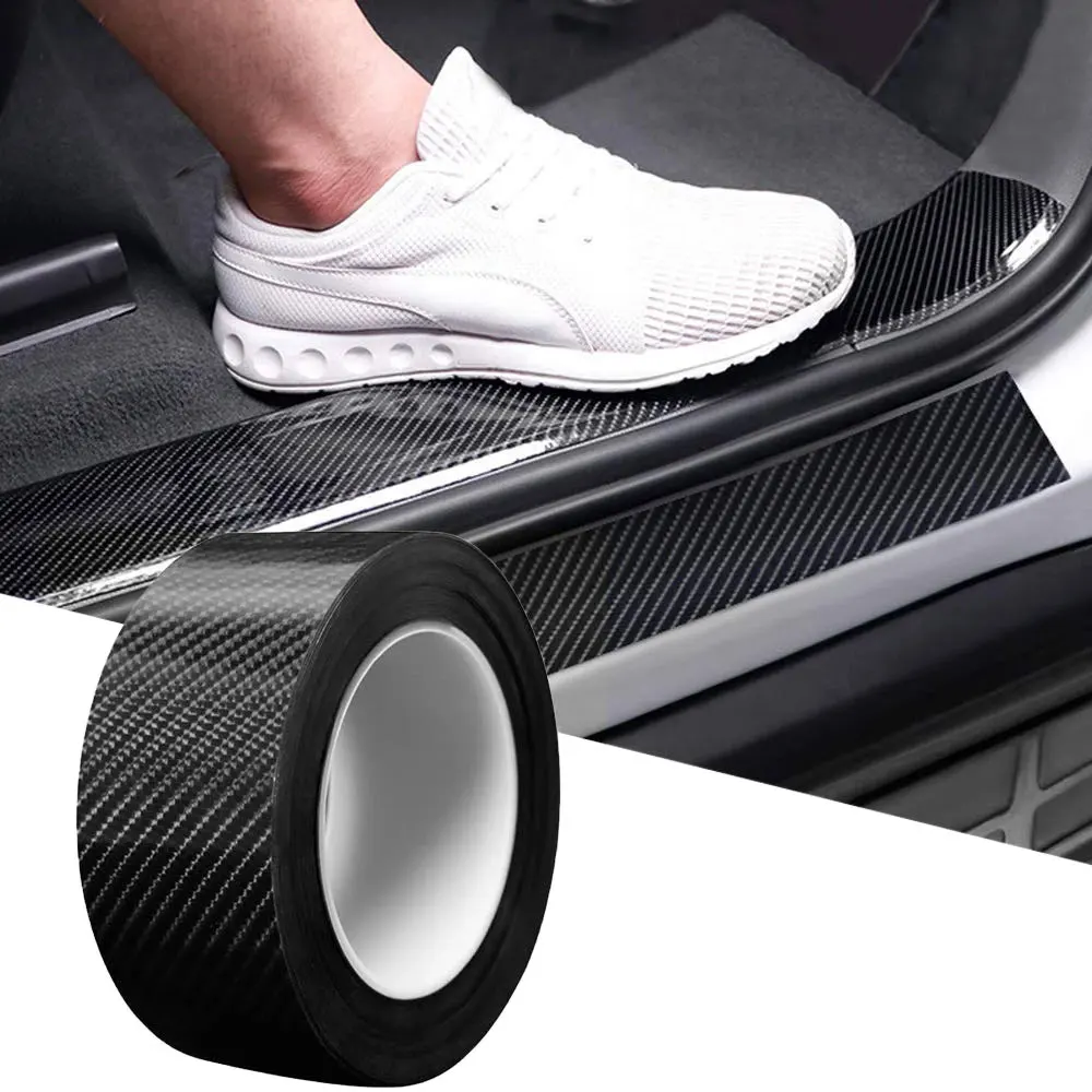 3M Carbon Fiber Car Sticker 5D Door Sill Transparent Stickers Anti Scratch For Toyota Camry Corolla Prius R4 vw | Автомобили и