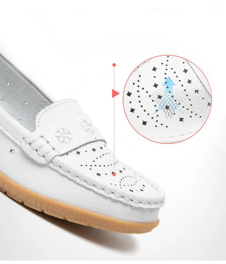 AH 203-New Cut Outs Summer Women's Flats Shoes Breathable Hole Woman Loafers-2