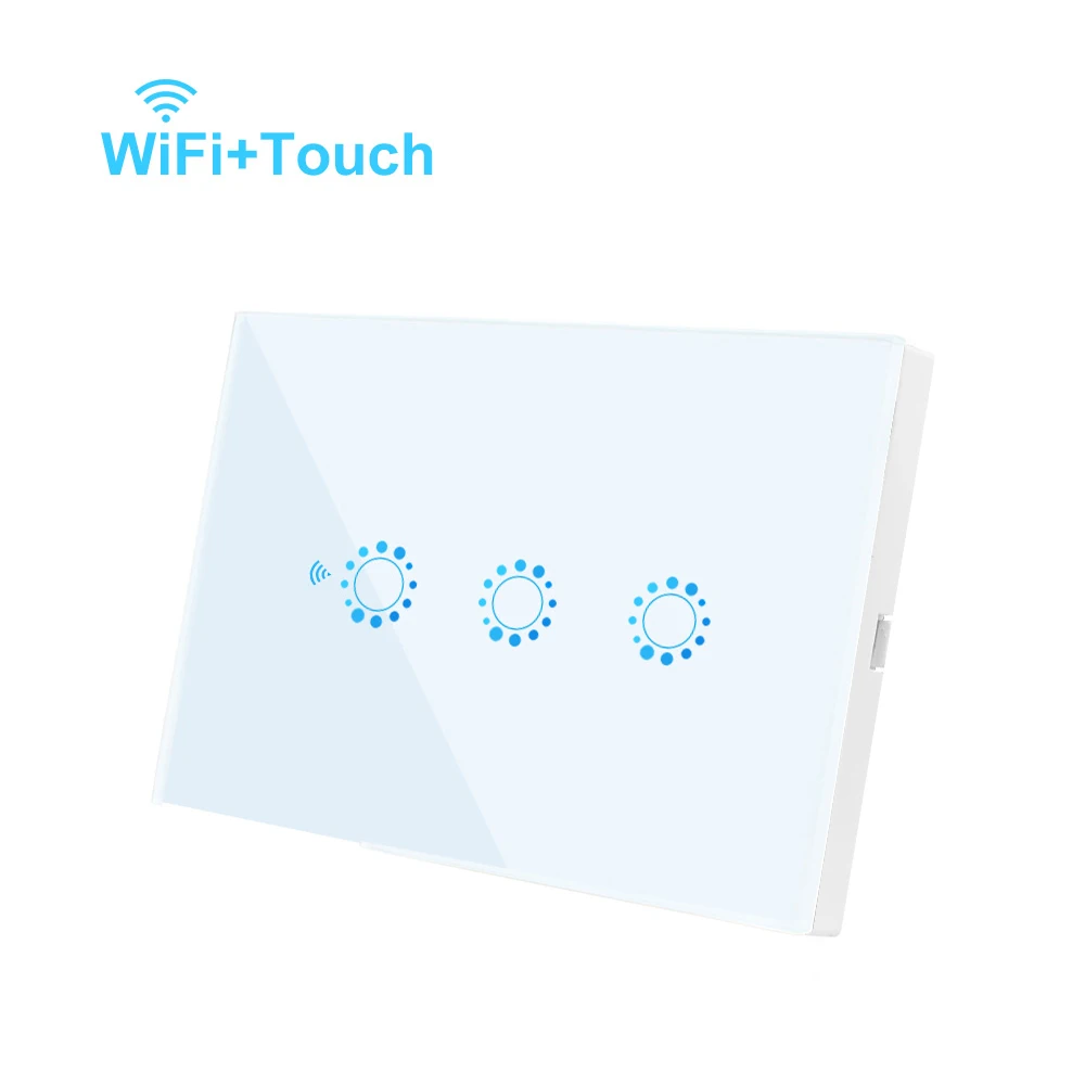 White 3 Gang Нам Стандартный смарт сенсорный выключатель 1/2/3 Wi-Fi приложение Ewelink Беспроводной Управление сенсорный Сенсор WiFi переключатель работы с Alexa Google Home - Цвет: White 3 Gang